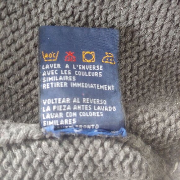 Tommy Hilfiger Thick Woven Crew Neck Large F/Back Logo Blue/Grey Mens XL Preppy - Picture 12 of 12
